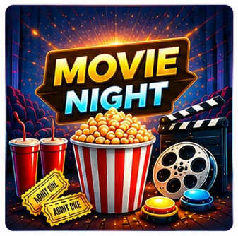 Movie Night Birthday Party idea graphic