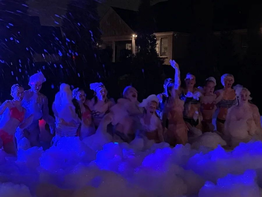 Blue Night Glow lighting at a birthday foam party