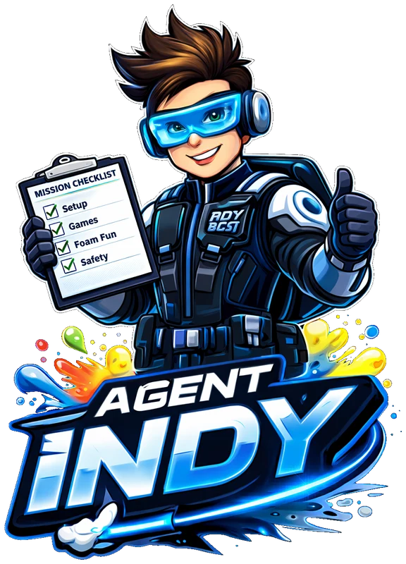 Agent Indy, the Indy Blast mascot, with a mission checklist
