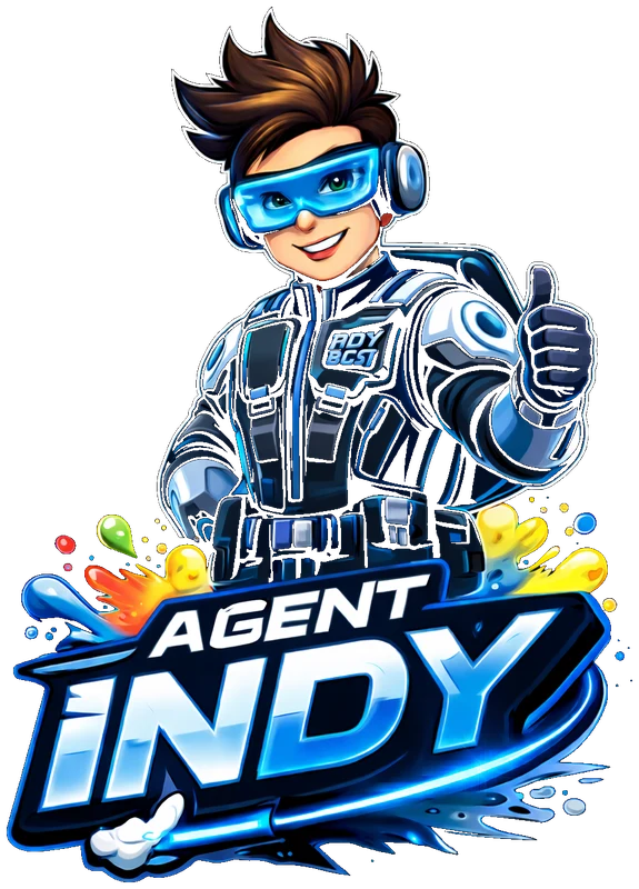 Agent Indy, the Indy Blast mascot, giving a thumbs up